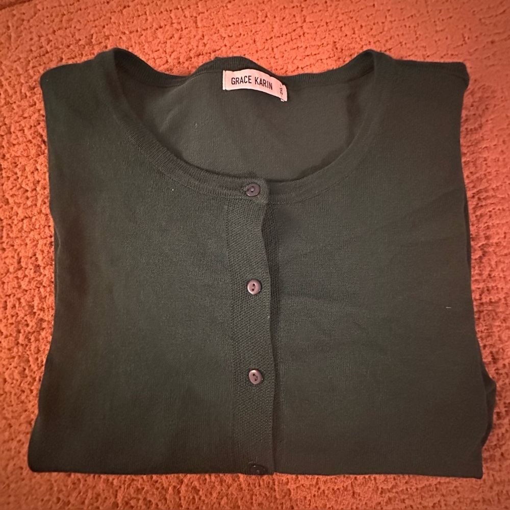 Grace Karin Women's Dark Forest Green Cardigan